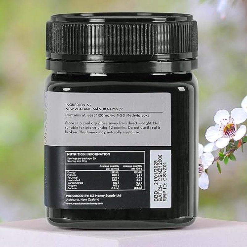 NZ HONEY UMF 24+ MANUKA HONEY - PURE NEW ZEALAND SWEETENER - GLUTEN, DAIRY FREE - IDEAL FOR TEA, COFFEE, SMOOTHIES - 8.8OZ JAR