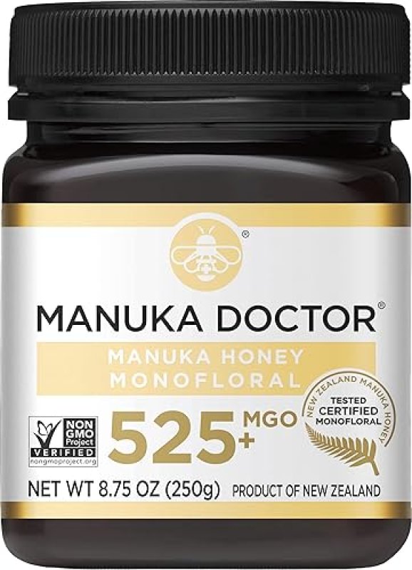 MANUKA DOCTOR MGO 525+ MONOFLORAL MANUKA HONEY, 100% PURE NZ, CERTIFIED, RAW (8.75 OZ)