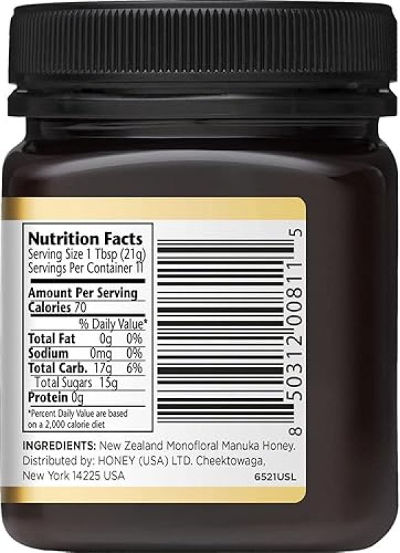 MANUKA DOCTOR MGO 525+ MONOFLORAL MANUKA HONEY, 100% PURE NZ, CERTIFIED, RAW (8.75 OZ)