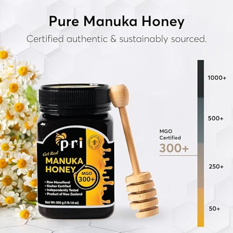 P.R.I MANUKA HONEY MGO 300+ 1.1LB - 500G RAW NEW ZEALAND HONEY