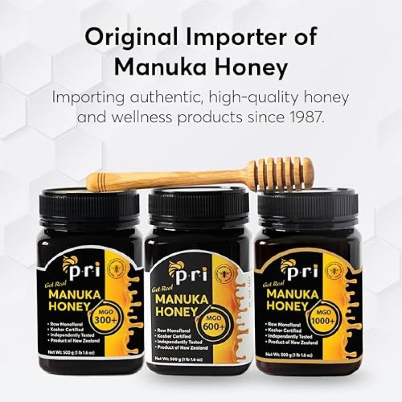 P.R.I MANUKA HONEY MGO 300+ 1.1LB - 500G RAW NEW ZEALAND HONEY