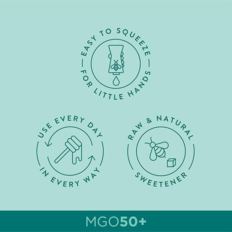 100% PURE NEW ZEALAND ORGANIC MGO 50+ MANUKA HONEY FROM NEW ZEALAND - 12 OZ SQUEEZY BOTTLE