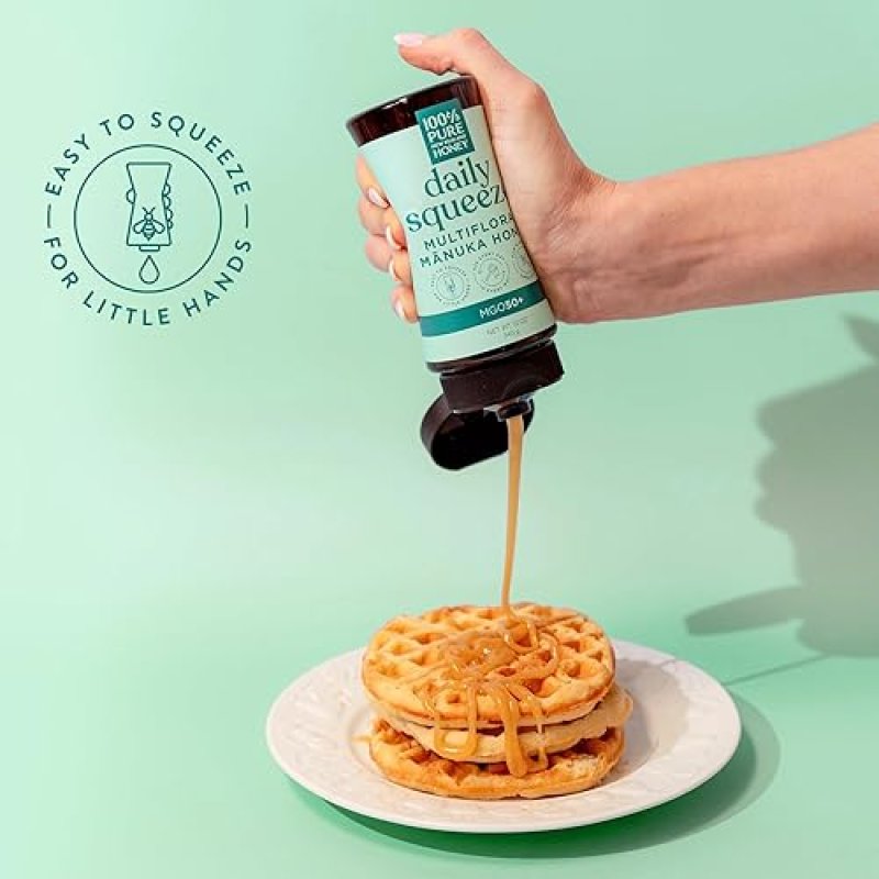 100% PURE NEW ZEALAND ORGANIC MGO 50+ MANUKA HONEY FROM NEW ZEALAND - 12 OZ SQUEEZY BOTTLE