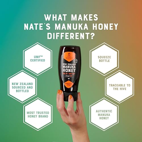 NORTH DALLAS HONEY NATE'S RAW MANUKA HONEY MGO 512+ | UMF CERTIFIED 15+ | 13.2 OZ SQUEEZE BOTTLE