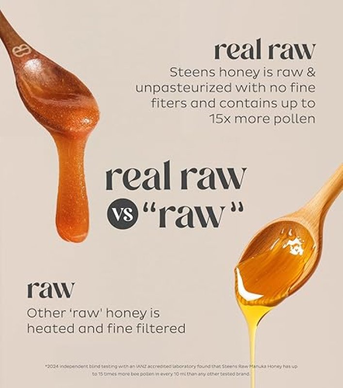 STEENS PURE & RAW STEENS MANUKA HONEY - MGO 830+ - UMF 20+ - 17.6 OZ - NEW ZEALAND