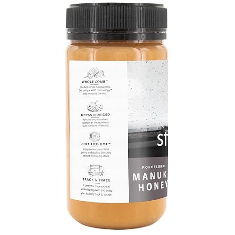 STEENS PURE & RAW STEENS MANUKA HONEY - MGO 830+ - UMF 20+ - 17.6 OZ - NEW ZEALAND