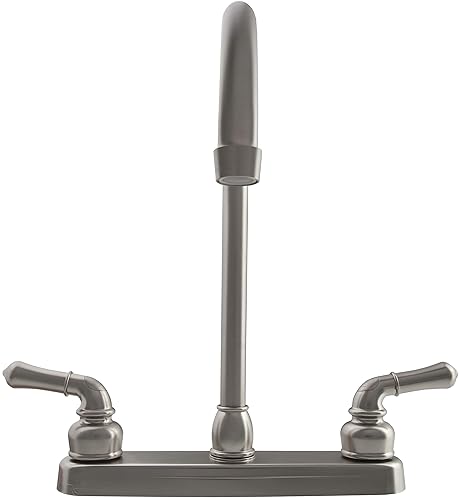 DURA FAUCET RV J-SPOUT KITCHEN SINK FAUCET IN BRUSHED SATIN NICKEL