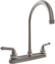 DURA FAUCET RV J-SPOUT KITCHEN SINK FAUCET IN BRUSHED SATIN NICKEL