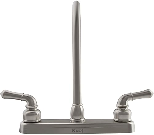 DURA FAUCET RV J-SPOUT KITCHEN SINK FAUCET IN BRUSHED SATIN NICKEL