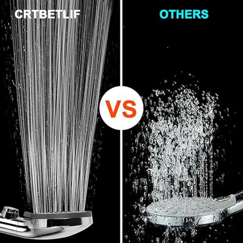FOCSPROD HIGH PRESSURE 5 MODE RV SHOWER HEAD WITH HOSE FOR WATER SAVING AND TRAVEL TRAILERS