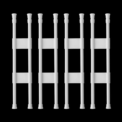 REGGORY ADJUSTABLE NON-SLIP RV REFRIGERATOR TENSION RODS - SET OF 4 - WHITE