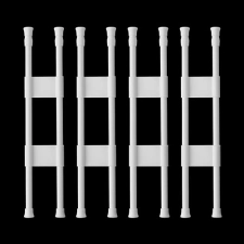 REGGORY ADJUSTABLE NON-SLIP RV REFRIGERATOR TENSION RODS - SET OF 4 - WHITE