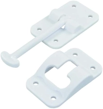 JR PRODUCTS 10414 PLASTIC T-STYLE DOOR HOLDER IN POLAR WHITE - 3.5 INCHES