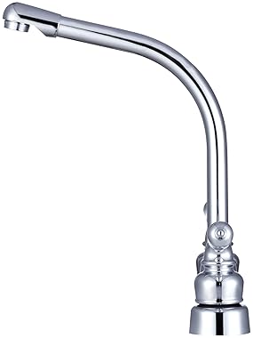 DURA FAUCET HI-RISE RV KITCHEN SINK FAUCET WITH CLASSICAL LEVERS - CHROME FINISH