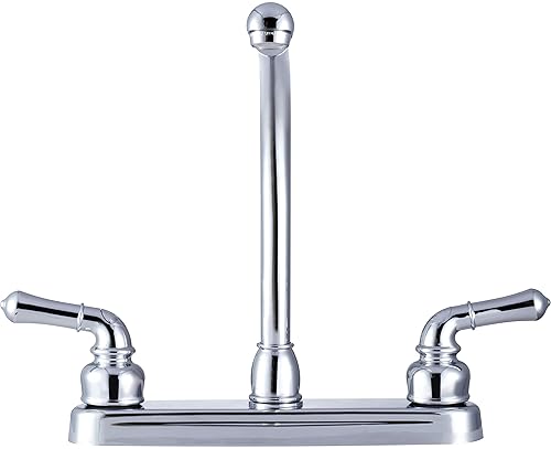 DURA FAUCET HI-RISE RV KITCHEN SINK FAUCET WITH CLASSICAL LEVERS - CHROME FINISH