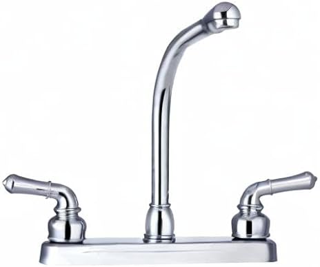 DURA FAUCET HI-RISE RV KITCHEN SINK FAUCET WITH CLASSICAL LEVERS - CHROME FINISH