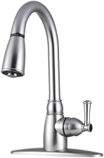 DURA FAUCET DF-PK160-SN RV NON-METALLIC PULL-DOWN KITCHEN SINK FAUCET (BRUSHED SATIN NICKEL)