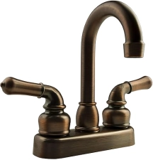 DURA FAUCET DF-PB150C-ORB RV SWIVEL BAR FAUCET WITH CLASSICAL LEVERS, 6 INCH SPOUT (OIL-RUBBED BRONZ