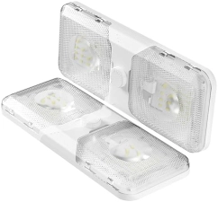 RVGUARD RV LED CEILING DOUBLE DOME LIGHT, 12V LED LIGHTS, RV INTERIOR LIGHT WITH ADJUSTABLE BRIGHTNE