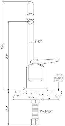 DURA FAUCET DF-DF350-CP RV DRINKING FAUCET - 6-INCH TALL (CHROME)