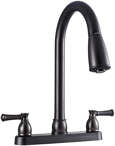 DURA FAUCET DF-PK350L-VB LOW WEIGHT METALLIC PLATING OVER ABS PLASTIC RESIN TWO-HANDLE PULL-DOWN RV