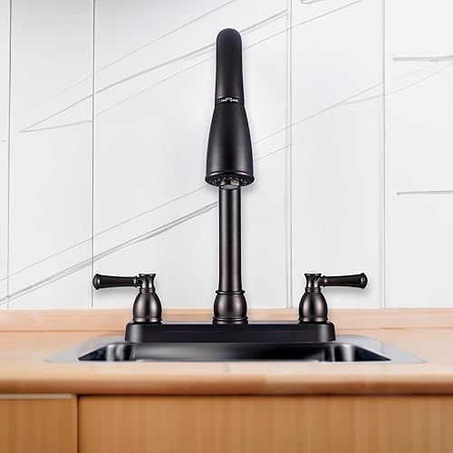 DURA FAUCET DF-PK350L-VB LOW WEIGHT METALLIC PLATING OVER ABS PLASTIC RESIN TWO-HANDLE PULL-DOWN RV