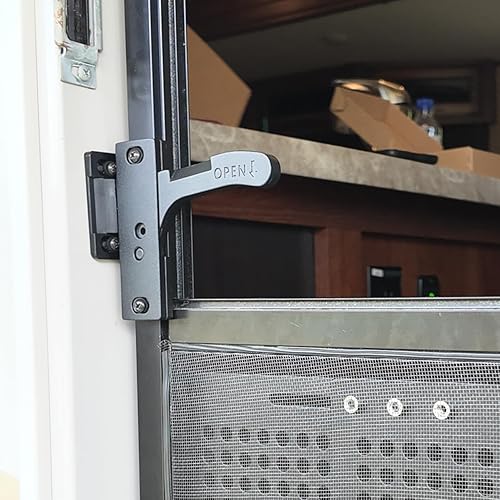 SAFONER ALUMINUM RV SCREEN DOOR LATCH REPLACEMENT KIT - RIGHT HANDLE FOR TRAVEL TRAILER, CAMPER, MOTORHOME - RV ACCESSORIES