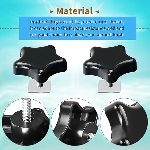 AQBB BLACK RV AWNING BRACE KNOB WITH CLAMP FOR CAMPER/RV/MOTORHOME