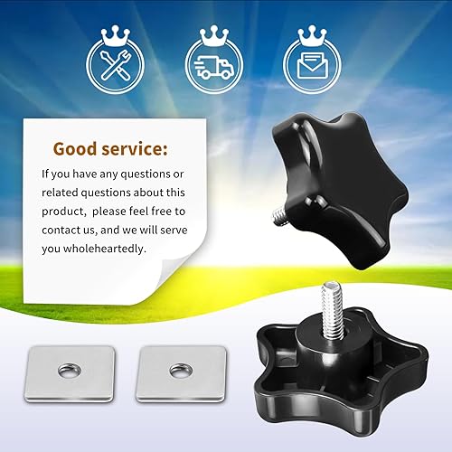 AQBB BLACK RV AWNING BRACE KNOB WITH CLAMP FOR CAMPER/RV/MOTORHOME
