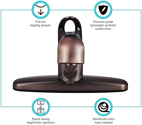 DURA FAUCET NON-METALLIC PULL-OUT RV KITCHEN SINK FAUCET - OIL RUBBED BRONZE