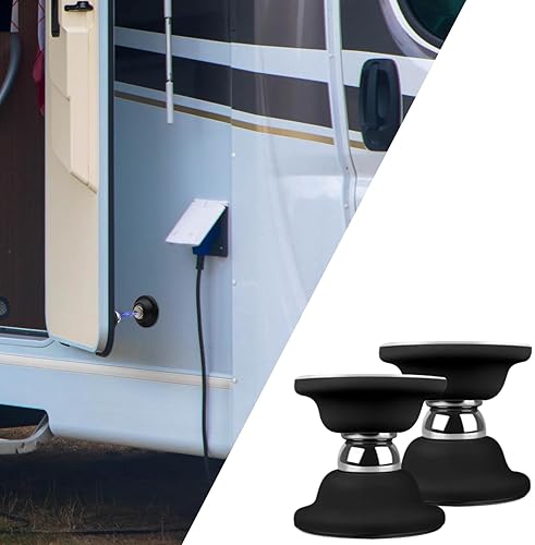 SUNCARACCI MAGNETIC RV DOOR HOLDER BAGGAGE CATCH FOR RV/CAMPER/TRAILER, BLACK (2 PACK)