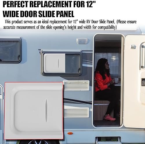 AUSSIO RV SCREEN DOOR LATCH HANDLE KIT (RIGHT HAND) + 12" SLIDE PANEL FOR RV ENTRY DOORS