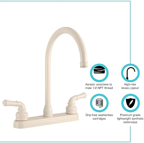 DURA FAUCET RV KITCHEN SINK FAUCET IN BISQUE PARCHMENT FINISH