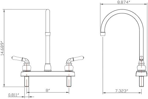 DURA FAUCET RV KITCHEN SINK FAUCET IN BISQUE PARCHMENT FINISH