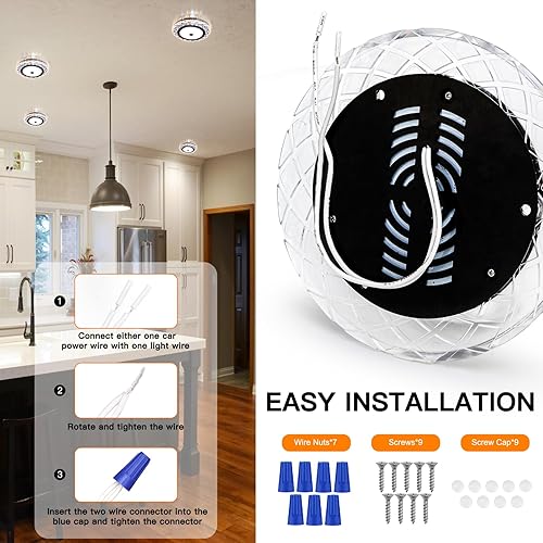 BLUEFIRE DIMMABLE LED RV INTERIOR CEILING LIGHTS - 600LM, 4 COLORS, DIMMER SWITCH - UNDER CABINET, CAMPER, TRUCK - 12-18V (3 PACK)