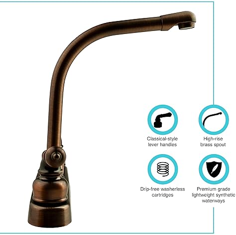 DURA FAUCET HI-RISE RV KITCHEN SINK FAUCET - OIL RUBBED BRONZE