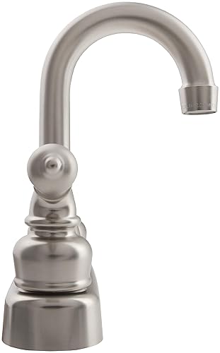 DURA FAUCET RV SWIVEL BAR FAUCET WITH CLASSICAL LEVERS - BRUSHED SATIN NICKEL FINISH