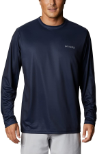 COLUMBIA MEN'S TEXAS FLAG BACK GRAPHIC THERMAL LONG SLEEVE T-SHIRT - NAVY, MEDIUM