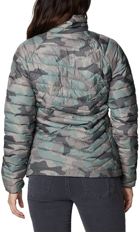 COLUMBIA WOMEN'S POWDER LITE JACKET IN CYPRESS TRAD CAMO PRINT - SIZE MEDIUM