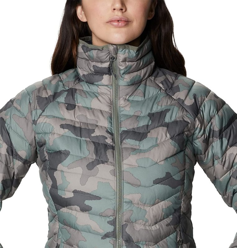 COLUMBIA WOMEN'S POWDER LITE JACKET IN CYPRESS TRAD CAMO PRINT - SIZE MEDIUM