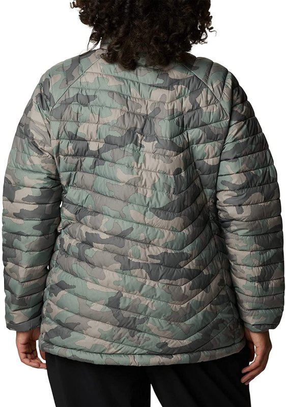 COLUMBIA WOMEN'S POWDER LITE JACKET IN CYPRESS TRAD CAMO PRINT - SIZE MEDIUM
