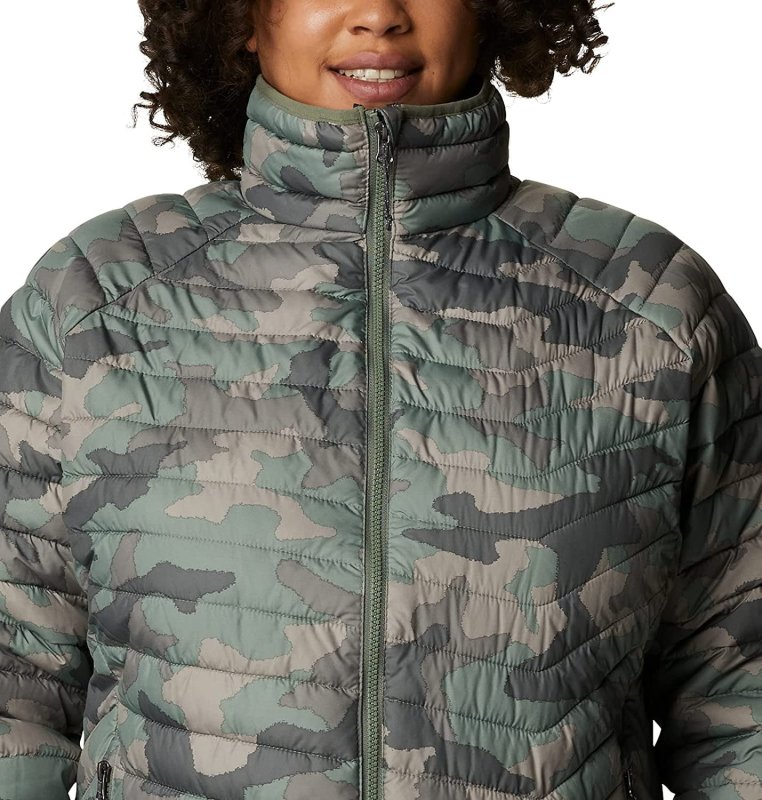 COLUMBIA WOMEN'S POWDER LITE JACKET IN CYPRESS TRAD CAMO PRINT - SIZE MEDIUM