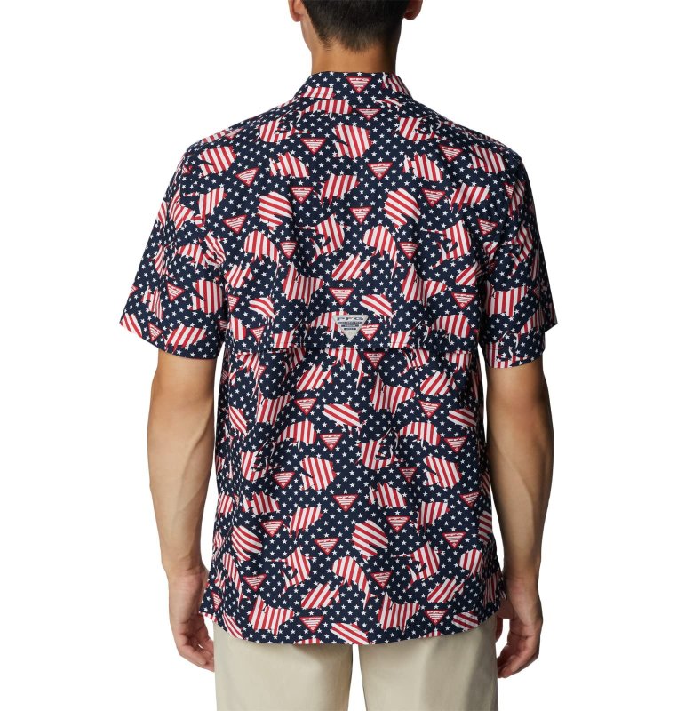 COLUMBIA MEN'S TROLLERS SHORT SLEEVE SHIRT, COLLEGIATE NAVY - SMALL