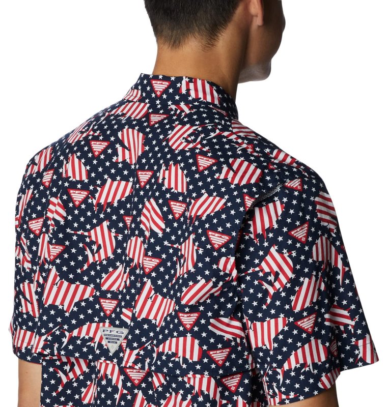 COLUMBIA MEN'S TROLLERS SHORT SLEEVE SHIRT, COLLEGIATE NAVY - SMALL