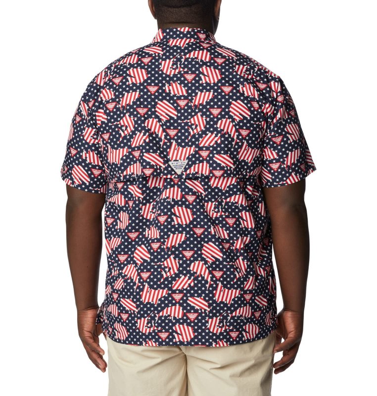 COLUMBIA MEN'S TROLLERS SHORT SLEEVE SHIRT, COLLEGIATE NAVY - SMALL