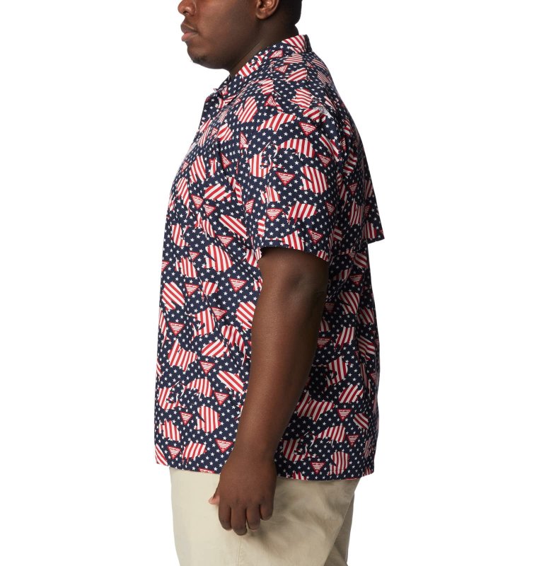 COLUMBIA MEN'S TROLLERS SHORT SLEEVE SHIRT, COLLEGIATE NAVY - SMALL