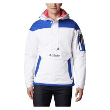COLUMBIA MEN'S CHALLENGER HALF-ZIP PULLOVER JACKET, WHITE/LAPIS BLUE, SIZE S
