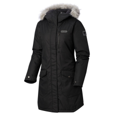 COLUMBIA WOMEN'S BLACK INSULATED LONG JACKET SIZE SMALL - SUTTLE MOUNTAIN