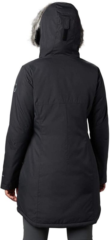 COLUMBIA WOMEN'S BLACK INSULATED LONG JACKET SIZE SMALL - SUTTLE MOUNTAIN