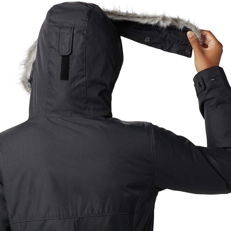 COLUMBIA WOMEN'S BLACK INSULATED LONG JACKET SIZE SMALL - SUTTLE MOUNTAIN